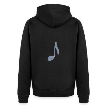 Musical Note La / A, hand gezeichnet. Musiker - Unisex Premium Bio Zip Hoodie - Schwarz - Hinten - Nico (187cm)