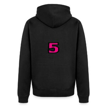 5. 5 ANS. 5e ANNIVERSAIRE. ANNIVERSAIRE 5 ANS. 5. - Veste à capuche bio Premium Unisexe - noir - Dos - Nico (187cm)