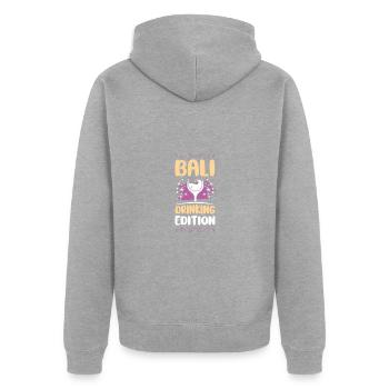 Bali Party Urlaub - Unisex Premium Bio Zip Hoodie - Grau meliert - Hinten - Nico (187cm)