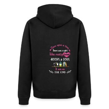 My Book smells Better than your Tablet - Unisex Premium Bio Zip Hoodie - Schwarz - Hinten - Nico (187cm)