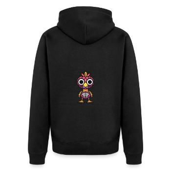 Rooster Halloween Animal - Unisex Premium Organic Zip Hoodie - black - Back - Nico (187cm)