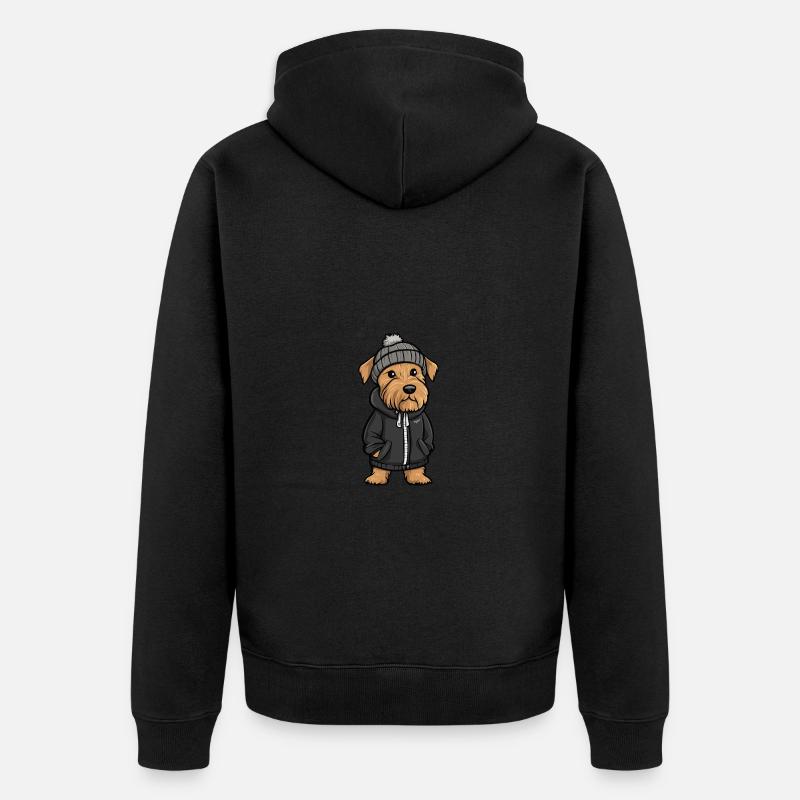 Airedale Terrier Chien Élégant - Veste à capuche bio Premium Unisexe - noir