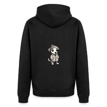 Whippet Chien Élégant - Veste à capuche bio Premium Unisexe - noir - Dos - Nico (187cm)