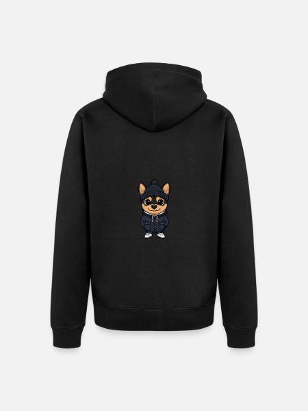Pinscher Dog Stylish - Unisex Premium Organic Zip Hoodie - black