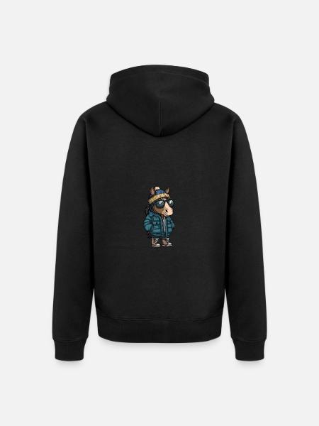 Horse Winter - Unisex Premium Organic Zip Hoodie - black
