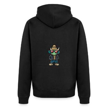 Dinosaure tricératops Hiver - Veste à capuche bio Premium Unisexe - noir - Dos - Nico (187cm)
