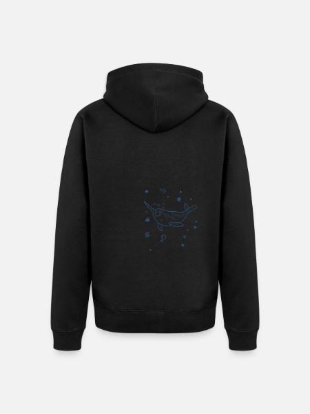 Whale - whale - Unisex Premium Organic Zip Hoodie - black