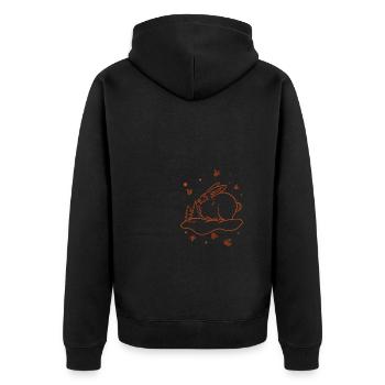 Lièvre - Lapin - Nature - Veste à capuche bio Premium Unisexe - noir - Dos - Nico (187cm)