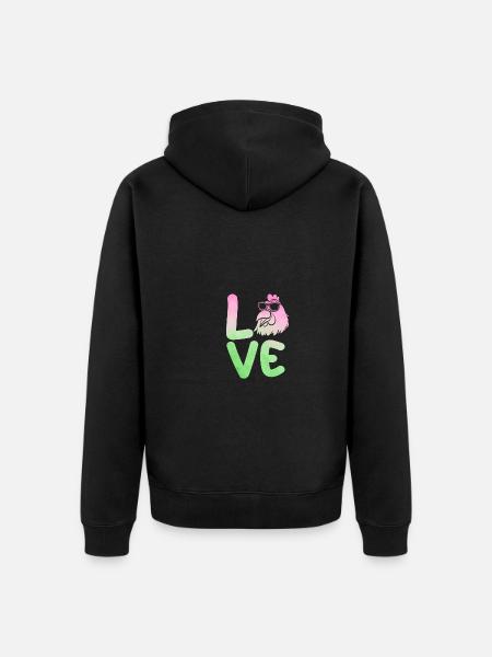 Chickens Hen - Unisex Premium Organic Zip Hoodie - black