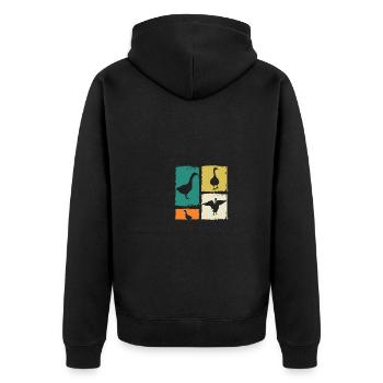 Goose - Unisex Premium Organic Zip Hoodie - black - Back - Nico (187cm)