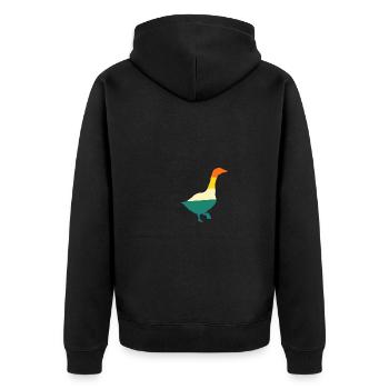 Goose - Unisex Premium Organic Zip Hoodie - black - Back - Nico (187cm)