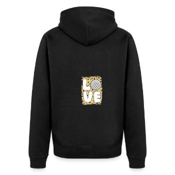 Golfers Golf - Unisex Premium Organic Zip Hoodie - black - Back - Nico (187cm)