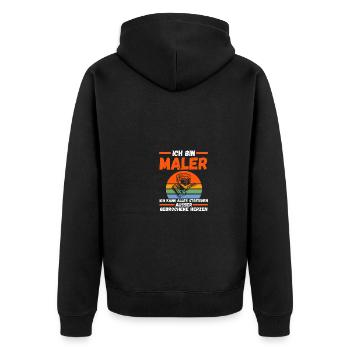 Malermeister Malergeselle Maler - Unisex Premium Bio Zip Hoodie - Schwarz - Hinten - Nico (187cm)