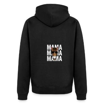 Reiten Mama Mutter Pferd - Unisex Premium Bio Zip Hoodie - Schwarz - Hinten - Nico (187cm)