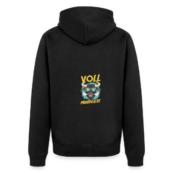 Cow Fully Muhtived - Unisex Premium Organic Zip Hoodie - black - Back - Nico (187cm)