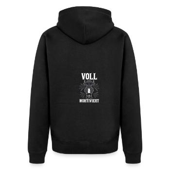 Cow Fully Muhtived - Unisex Premium Organic Zip Hoodie - black - Back - Nico (187cm)
