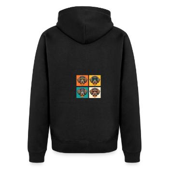 Hund Dackel - Unisex Premium Bio Zip Hoodie - Schwarz - Hinten - Nico (187cm)