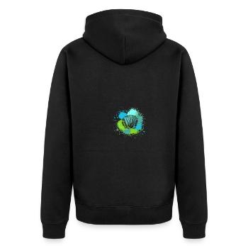 Akkordeonspieler Akkordeon - Unisex Premium Bio Zip Hoodie - Schwarz - Hinten - Nico (187cm)