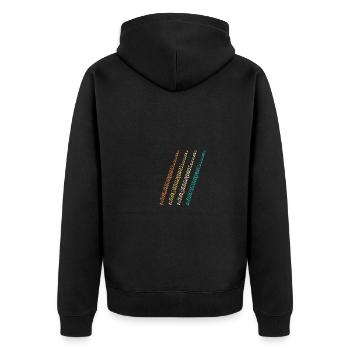 Flautist Evolution Flute - Unisex Premium Organic Zip Hoodie - black - Back - Nico (187cm)