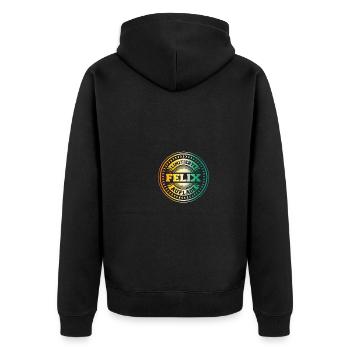 Felix - Unisex Premium Bio Zip Hoodie - Schwarz - Hinten - Nico (187cm)