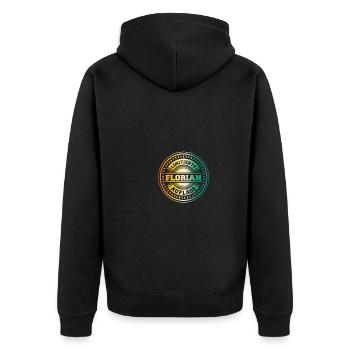 Florian - Unisex Premium Bio Zip Hoodie - Schwarz - Hinten - Nico (187cm)