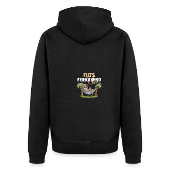 Sloth Florian - Unisex Premium Organic Zip Hoodie - black - Back - Nico (187cm)