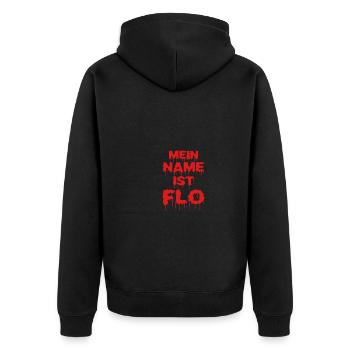 Florian - Unisex Premium Bio Zip Hoodie - Schwarz - Hinten - Nico (187cm)