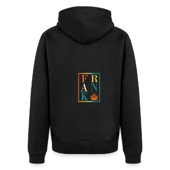 Frank - Unisex Premium Bio Zip Hoodie - Schwarz - Hinten - Nico (187cm)