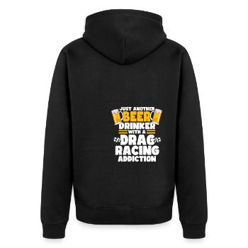 Nur ein weiterer Biertrinker mit einer Sucht nach - Unisex Premium Bio Zip Hoodie - Schwarz - Hinten - Nico (187cm)