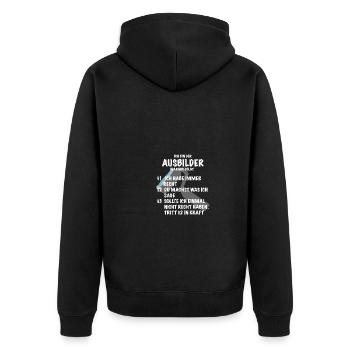 Ausbilder Spruch Geschenk Maler Lackierer - Unisex Premium Bio Zip Hoodie - Schwarz - Hinten - Nico (187cm)