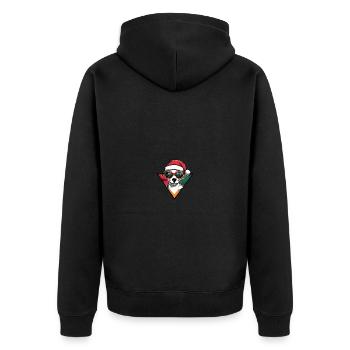 Jack Russel Terrier Dog Christmas Cool - Unisex Premium Organic Zip Hoodie - black - Back - Nico (187cm)