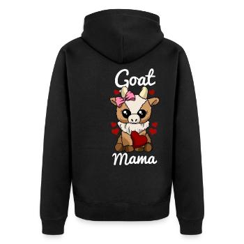 Chèvre Maman Coeur Chèvres Amour Chèvre Maman - Veste à capuche bio Premium Unisexe - noir - Dos - Nico (187cm)