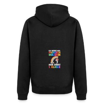 Garderie Sortants Première Primaire Inscription Écolier - Veste à capuche bio Premium Unisexe - noir - Dos - Nico (187cm)