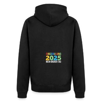Kita Abschied Erste Klasse Einschulung 2025 - Unisex Premium Bio Zip Hoodie - Schwarz - Hinten - Nico (187cm)