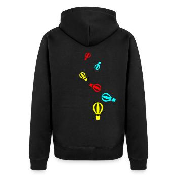 Icône de montgolfière - Veste à capuche bio Premium Unisexe - noir - Dos - Nico (187cm)
