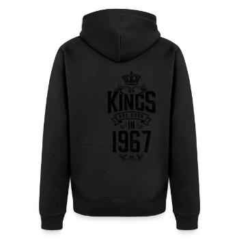les rois naissent en 1967 - Veste à capuche bio Premium Unisexe - noir - Dos - Nico (187cm)