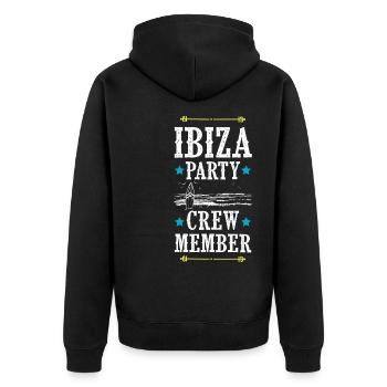 Ibiza Party Crew - Unisex Premium Organic Zip Hoodie - black - Back - Nico (187cm)