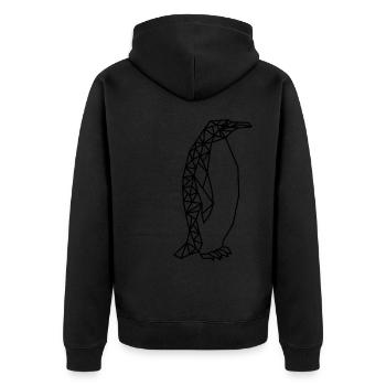 Pingouin géométrique - Veste à capuche bio Premium Unisexe - noir - Dos - Nico (187cm)