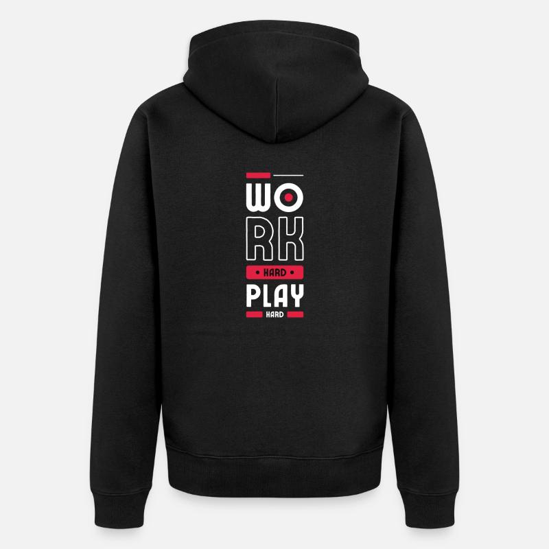 Arbeite hart - Unisex Premium Bio Zip Hoodie - Schwarz
