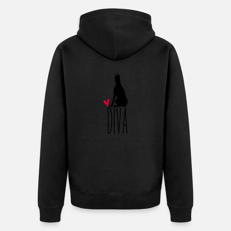 Diva Doberman Pfotschafter Design - Veste à capuche bio Premium Unisexe - noir