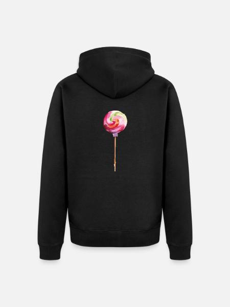 lollipop - Unisex Premium Organic Zip Hoodie - black