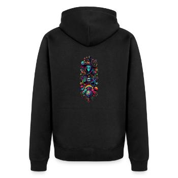 Rencontre extraterrestre - Veste à capuche bio Premium Unisexe - noir - Dos - Nico (187cm)