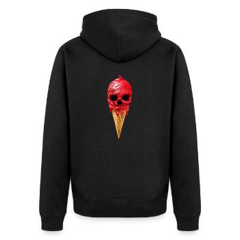 Skull Skull Dessert Cream Cone - Unisex Premium Organic Zip Hoodie - black - Back - Nico (187cm)