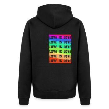 l’amour est l’amour, les cœurs, coloré, arc-en-ciel, l’amour - Veste à capuche bio Premium Unisexe - noir - Dos - Nico (187cm)