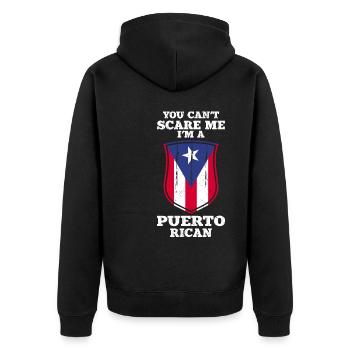 Puerto Rico | Puerto Ricaner Flagge Geschenkideen - Unisex Premium Bio Zip Hoodie - Schwarz - Hinten - Nico (187cm)
