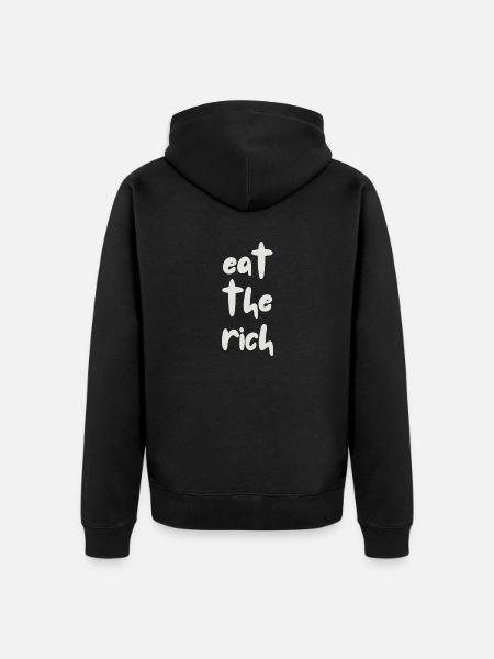 eat the rich - Unisex Premium Organic Zip Hoodie - black