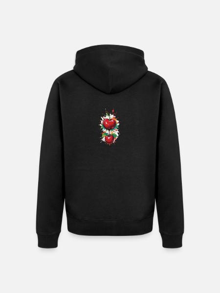 Red Cherry Cherries Cherries Cherry - Unisex Premium Organic Zip Hoodie - black