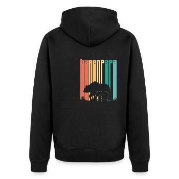 Bear Papa Father's Day Gift Bear Papa Child Baby - Unisex Premium Organic Zip Hoodie - black - Back - Nico (187cm)