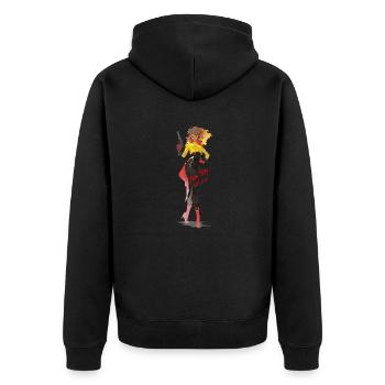 From Tokyo with Love 1 - Unisex Premium Bio Zip Hoodie - Schwarz - Hinten - Nico (187cm)