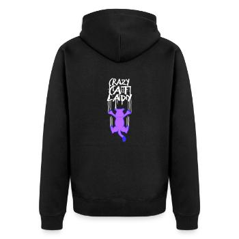 Chat fou Dame Texte Folle Femme Chats Amour - Veste à capuche bio Premium Unisexe - noir - Dos - Nico (187cm)
